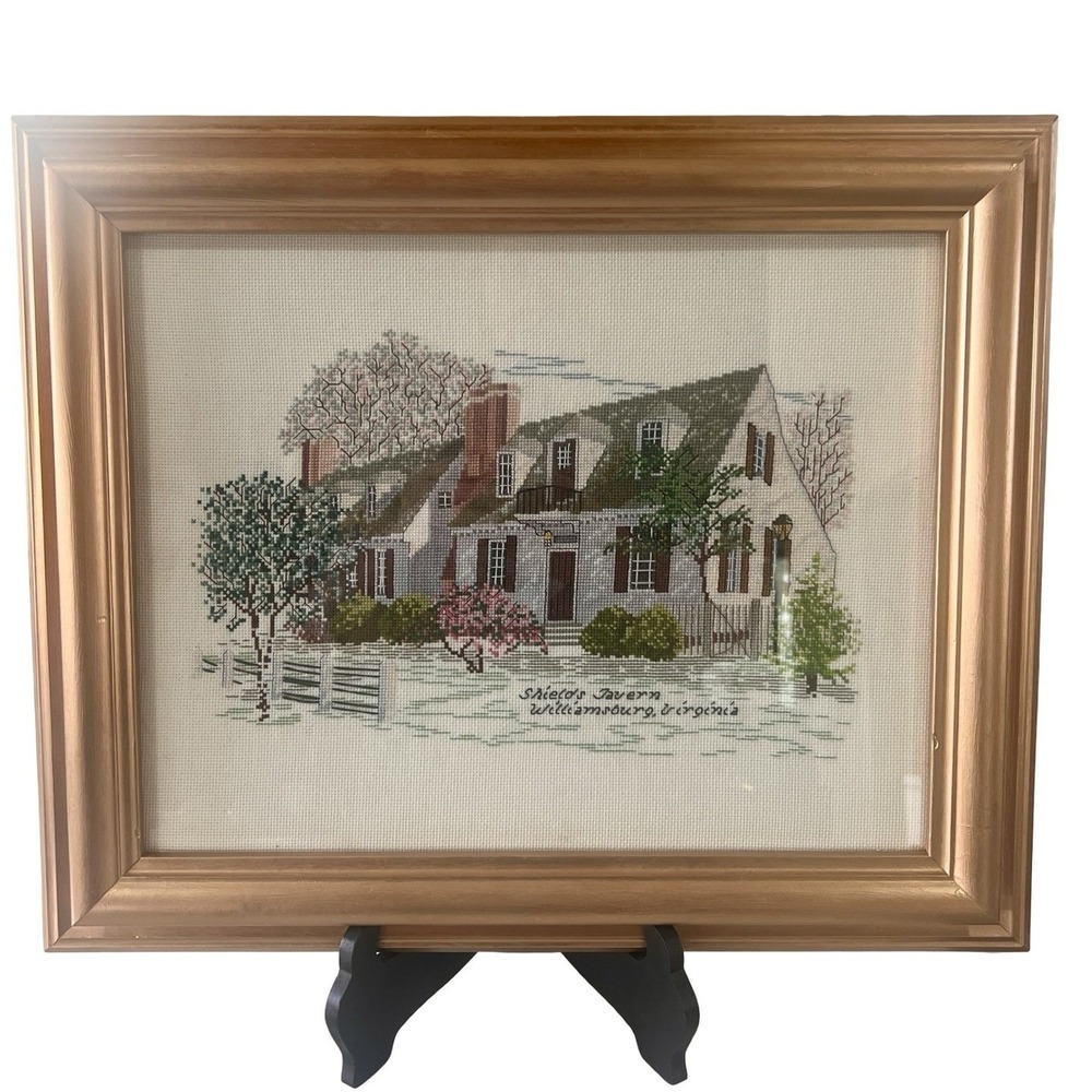 Shields Tavern Williamsburg Virginia Framed Cross Stitch Ronnie Rowe Designs